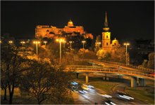 Вечерний Будапешт / Будапешт. Вид на Будайскую крепость со стороны г. Геллерта