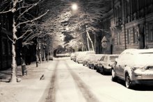 И снегом улицы засыпало / Львовские улочки.ул.Гоголя после снегопрада.вечер