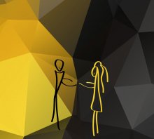 грани / Yellow Black Man and Woman concept sketch