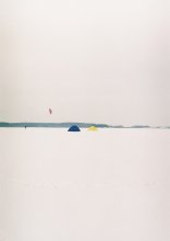 минималистический контраст / Фото сделано на минском море. Рыбаки на такой открытой местности прячутся от ветра в палатках.