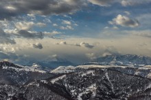 Зима в КЧР... / Вид на большой Кавказский хребет с перевала Гумбаши(2040м)