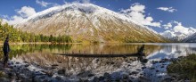 Панорама осенней Мульты / Горный Алтай. Катунский заповедник. Панорама 8 снимков.