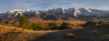 Курайский хребет / Горный Алтай. Курайская степь. Панорама.