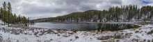 Киделю. / Горный Алтай. Улаганский перевал. Озеро Киделю. Сентябрь. Панорама 4 снимка.