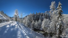Дорога на Рицу. / Абхазия, декабрь 2013. Дорога на озеро Рица, вдоль реки Юшпара.