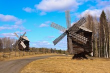 Ветряная мельница / Ветряные мельницы, музей деревянного зодчества Малые Корелы