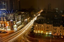 Киев вечерний / Взгляд на вечерний Киев из окна гостиницы &quot;Лыбидь&quot;