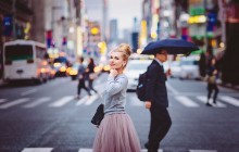 Beauty And The City / Beautiful girl walking down the street in Ginza, Tokyo, Japan