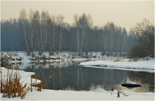Утро и отражения реки / Зима на реке Миасс