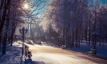 первый снег в городе / Парк г. Молодечно