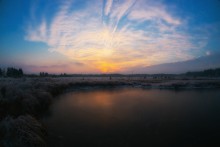 Закат над озером / январский вечер