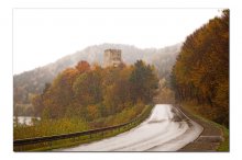 Дорога домой / Дождливая осень Польши. Туманы, мгла, мокрая дорога.