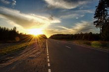 дорога по имени "солнце" / дорожный закат