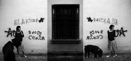 Собачкин день / человек собака стена