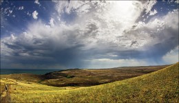 Караларские степи приазовья / Крым, степь, облака, гроза, море