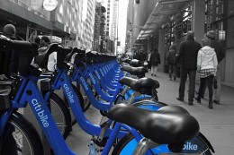 &nbsp; / стоянка городских велосипедов на улицах Нью Йорка