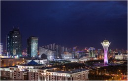 ночная город / Астана ночью