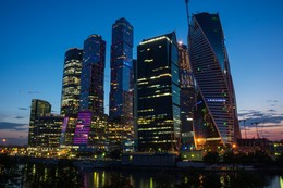 Москва-сити / Ночной вид на Москву-сити