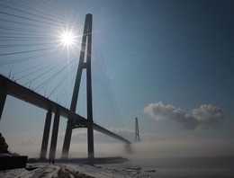 Мост в туман / г.Владивосток. мост на о.Русский