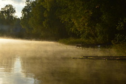 Утро туманное,утро сентября. / река Вуокса