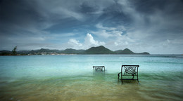 two chairs in the sea / Rodney bay 
Saint Lucia