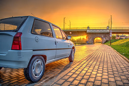 На закате / Авто на закате