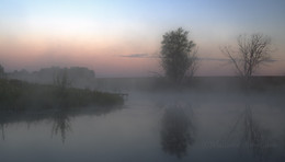 Рассвет,туман / Тихое рассветное утро на деревенском пруду......
