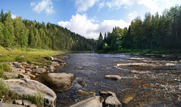 Река Усьва / Панорама из трёх снимков