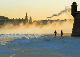 Мороз и солнце день чудесный / СПб 2006г. Наводнение сломало лёд, потом стало -30.