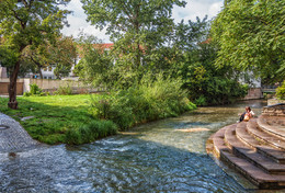 Свидание на лестнице у речки / River Gera, Erfurt