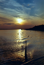 Река Онега / Снимок 1961 года, скан с диапозитива на обращаемой плёнке.