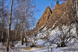 Красноярские Столбы. Чертов палец. Март. / Красноярские Столбы.