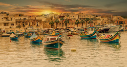 Порт на Мальте / Порт Мальты вблизи деревни Марсашлок