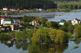 Разлив / Снято с высоты Царёва Кургана,который находится в посёлке Волжский- недалеко от Самары