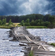 К непогоде / река Ламь при впадении в Рыбинское водохранилище