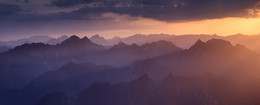 Закатные силуэты / Снято с горы Altissimo di Nago в Альпах.