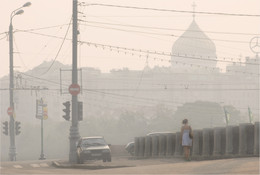 Все как в тумане / дым над рекой, август 2010, Москва