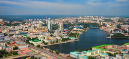 Екатеринбург с птичьего полета / Вид города с небоскреба