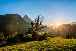 &nbsp; / Das Berner Oberland mit Sonnenuntergang