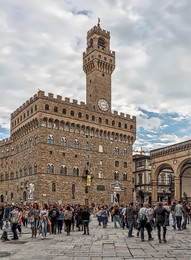 Piazza della Signoria, Palazzo Vecchio / рисунок