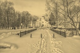 &nbsp; / Вид на Покровский монастырь в Хотьково
