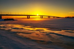 &nbsp; / Архангельск, мост через реку Северная Двина, январь 2017г