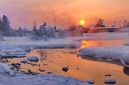 морозное марево января / Иркутская область Казачинско-Ленский район 
Вечер перед долгими морозами, утром было - 45