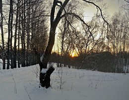 Зимний вечер / Солнце садится, крепчает мороз