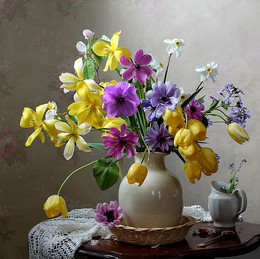 Весенний блюз / весна, тюльпаны, анемоны