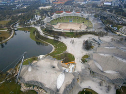 Олимпийский центр Мюнхен - вид с телебашни / Вид с телебашни. Мюнхен, Олимпийский центр