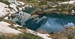 Колодец в облака / Голубое озеро - одно из трех Абделаурских озер на склоне Чаухи со стороны Хевсурети