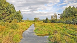 осенний этюд / осень, за деревней, реченька, тучи осенние