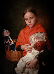 Девочка с куклой / По мотивам одноименной картины Тропинина.
