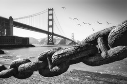 Ворота на замкЕ / Мост Золотые Ворота, в Сан Франциско